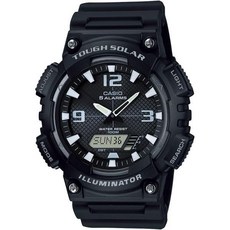 Casio 카시오 AQS800W 시리즈 | 아날로그 디지털 워치 100M WR Solar Powered 1/100 SEC Stop 6-Language Day of The Wee