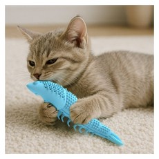 크레용펫 쫄깃새우 천연고무 이갈이 장난감 캣닢 칫솔 고양이 토이 치석케어 두뇌개발, 2개, 기타