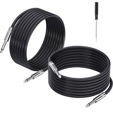 EPYOADO 2 팩 33피트 10M 1/4인치 ~ 1/4인치 스피커 케이블 12 AWG 프로페셔널 6 35mm ~ 6 35mm 스테레오 오디오 케이블 헤비 듀티 코드 와이어, speakon to 1/4" end, 6 ft