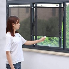 붙이는 창문 블라인드 암막 햇빛가리개 롤스크린 원룸 거실 베란다 사무실 무타공 125x68