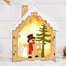 파티팡 크리스마스 LED 목재라이트박스, 1개