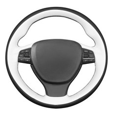 MEWANT DIY 스티칭 3D 스타일 BMW 스티어링 휠 커버 랩 M 스포츠 F10 F11 (투어링) F07 F12 F13 F06 F01 F02 M5 액세서리 BMW용 22, 10:3D 스타일(화이트 & 블랙 PU 가죽)