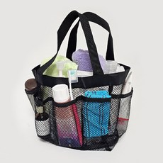 물빠지는 목욕가방 매쉬 포켓 가방 수영장 온천 백 소형, 블랙