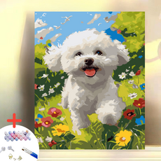 글로윅 DIY명화그리기 피포페인팅 그림그리기 유화 세트, 40*50cm, 15말티즈, 1개