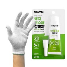 오공 벽지 보수용 강력 접착제 + 면장갑 실크벽지 부분 보수 찢어진벽지 도배용품, 5세트
