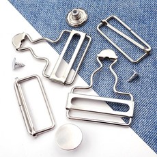 금속 단추 멜빵 바지 점프슈트, 3.5cm, 실버화이트 금속, 1개
