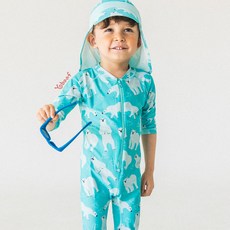 요바프 아동용 일체형 북극곰 롱슬리브 래쉬가드