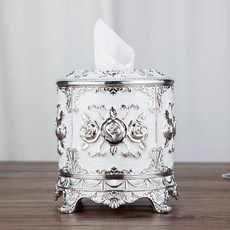 엔틱 화장지케이스 두루마리 보관통 참조 A타입 인테리어, 1개, 실버 [아이보리]