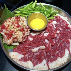 [1++ 한우] 육사시미 250g + 육회 200g 혼합구성 투뿔등급 소스증정, 450g, 1개