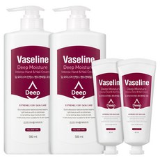 C2Y 바세린 딥 모이스처 인텐스 핸드크림 500ml 2개+60ml 2개