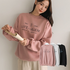 리빗 여성 박시핏 오버핏 기모 긴팔 맨투맨 2P