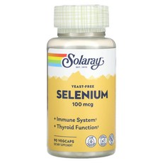 Solaray selenium효모 프리 셀레늄 100mcg 90정