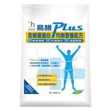 來而康 易而善 易膳Plus 含纖優蛋白均衡營養配方 2000g/袋 六袋販售, 1箱, 2kg