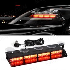 16 LED 자동차 스트로브 파란색 어셈블리 차량 트럭 앞 비상 노란색 흰색 경고등 유리 방수 램프 빨간색
