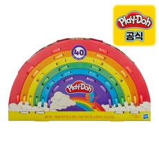 (선물완구) 해즈브로 플레이도 레인보우 시리즈 40캔 도우 E6016, 단일