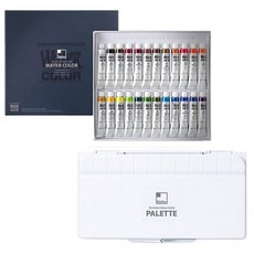 신한 전문가용 수채화 물감 7.5ml 24색 + 신한 수채화 24칸 팔렛트, 신한 수채화물감 24색+24칸 팔레트