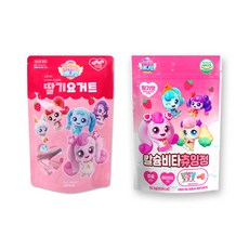 캐치티니핑 딸기요거트 20g + 칼슘비타 츄잉정 딸기맛 52.5g, 1세트