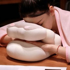 냥이 디자인 부드러운 쿠션 편리한 낮잠 베개 ksm9643Fg, 화이트캣