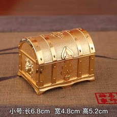 유럽풍 보석함 보물상자 수납 직사각형 엔틱, 골드 소형, 1개