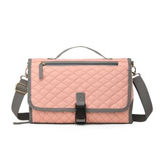 便攜嬰兒隔尿墊，多功能可掛童車尿布包，寶媽外出帶娃神器，摺疊尿布墊，台灣出貨，方便衛生, 粉紅色, 1個