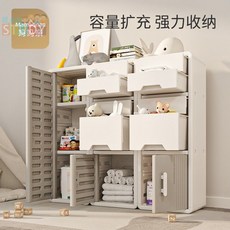 兒童房臥室寶寶儲物櫃落地嬰幼兒玩具衣櫥超大容量多層收納整理櫃, 162*32*108組1+1+2+2,單門