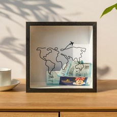 여행 티켓북 수납 액자 콘서트 영화표 보관함 영수증 전시, 10인치 두께5cm, 1개, 블랙