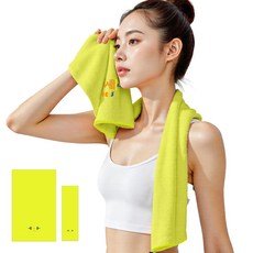 루파 짐핏 피트니스 타올 세트, 1세트, 레몬옐로우