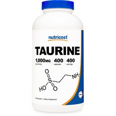 nutricost 牛磺酸膠囊 1000mg, 400顆, 1瓶