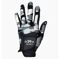 Fit39 彈性高爾夫手套 黑底S號18至20號 舒適透氣 提升握感, 黑迷彩,整双／左右手, 1個