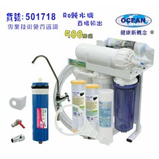 RO純水機500加侖可升級600G/800G直接輸出10英吋濾心(不用儲水桶), 1個, 600G配一般鵝頸, 白色