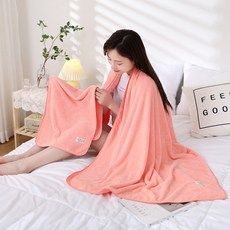 MORA 加大号90*150cm浴巾成人情侣浴巾毛巾套装礼品回礼套装, 1個, 清雅粉:两条毛巾35*75