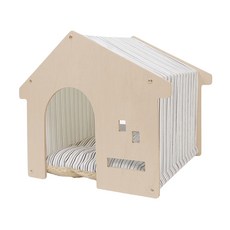 애구애구 예쁜강아지집 만들기 숨숨집 원목하우스, 베이직 하우스 화이트스트라이프, 1개