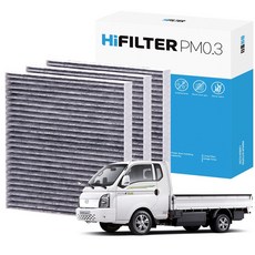 2+1 하이필터 PM 0.3 활성탄 자동차 에어컨 필터 현대, 3개, 포터2 EV HI-F106