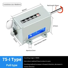 1 Pcs 0-99999 기계식 재설정 가능 5 자리 디스플레이 로터리 혁명 카운터 풀 카운터 수동 스트로크 리모콘, 02 75-I