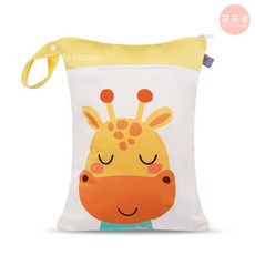 萌萌屋 【台灣現貨】防水尿布袋 Elinfant防水尿布袋 雙拉鍊收納袋 尿布袋 尿布包 媽媽包, 長頸鹿