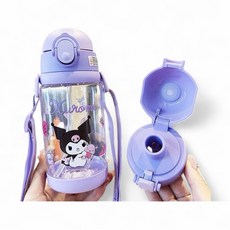 Sanrio 兒童水壺 雙杯蓋Tritan學飲水杯, 紫色庫洛米, 1個, 520ml