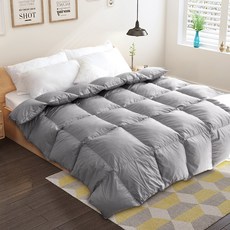 台灣製造 天然水鳥羽絨被-6x7雙人 冬被 保暖被毯 棉被 羽絲絨被 被胎 冬天暖被, 銀灰