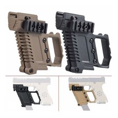 글록 카빈 킷 G17/G18/19 Rail Kit 전술 글록 추가 손잡이 커스텀 튜닝 키트 에어소프트건 전동건 GBB 가스건 악세사리 밀리터리 군장 서바이벌게임, BLACK(검정)