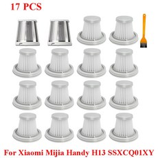 Xiaomi Mijia 핸디 진공 청소기 용 액세서리 SSXCQ01XY H13 Hepa 필터 커버 홈 카 미니 무선 진공 예비 부품, 17 pcs