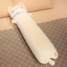 유판 대형 바디필로우 귀여운 고양이 바디필로우 롱쿠션, A 화이트