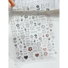 오아루 와글와글 동물 네일 스티커, 1개, ON-01