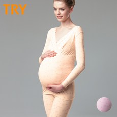 쌍방울 TRY 마더마인드 9부 면스판 임산부 내복 272 상하 1세트 TW9S272