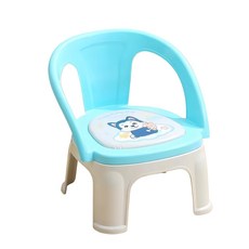 兒童椅子 多功能叫叫椅 兒童靠背椅 小板凳寶寶餐桌椅 兒童座椅 學習椅 寶寶喫飯桌餐 洗澡椅, 淺藍色印花【靜音無墊】（超過2個請