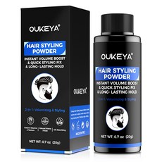 OUKEYA 남성용 헤어 스타일링 파우더 피지 흡수 & 단시간 지속력, 1개, 20g