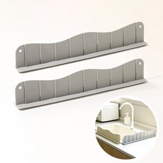 옵업 강력흡착 실리콘 싱크대 물막이 물튀김 방지 세트, 그레이, 2개