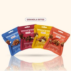 Amazin Graze Mini Granola Bites 40g 미니 그래놀라 바이츠 귀리 시리얼 아침 스낵 식품, 4  Blueberry Coconut, 1개