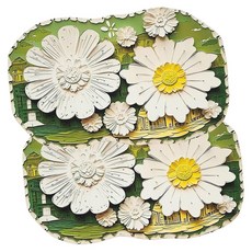 무디 플라워샤워 규조토 발매트 세탁가능한 논슬립 주방 욕실 매트 2p 세트, 미니가든4