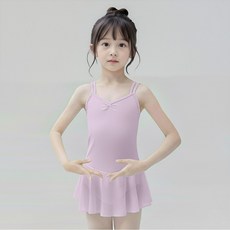 [에스투에이] 국산 포라인 쉬폰 유아 여아 초등 주니어 일체형 원피스형 치마 레오타드 어린이 스커트 발레복