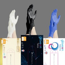 글러브온 초경량 식품용 니트릴장갑 100매, 블랙, M, 1개
