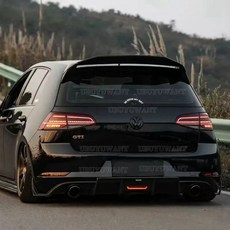 폭스바겐 골프 7 MK7 GTI R GOLF7 7.5 Aspec 스타일 리어 스포일러 윙 지붕 확장 커버 트림 호환, TDI 유광 Black